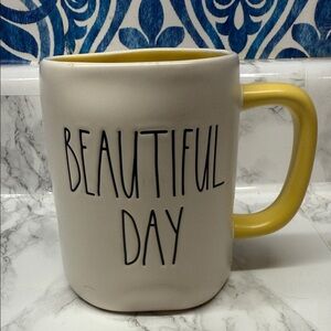 Rae Dunn Beautiful Day Mug - White and Yellow